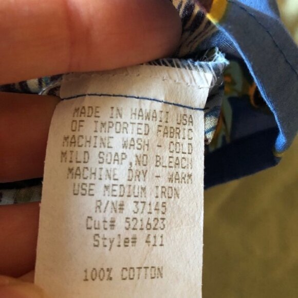 Vintage Hilo Hattie Hawaiian Dress Blue Tropical Hawaii Retro Medium - Picture 9 of 9